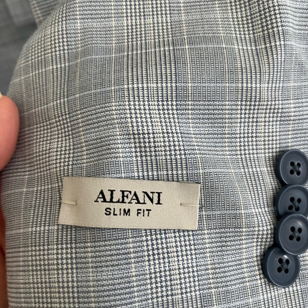 Alfani NEW Men's Slim Fit alfatech Blue Suit Jacket Blazer 38L $360 - Picture 2 of 7
